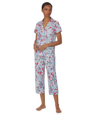 Lauren Ralph Lauren Women's Floral Notch-collar & Capri Pajama Set - Macy's