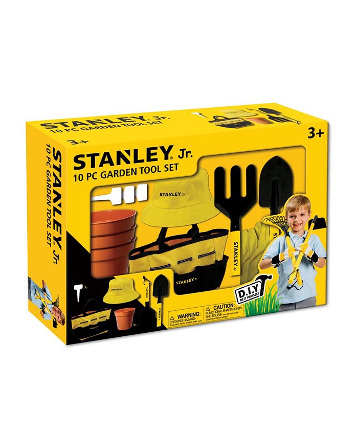 Red Tool Box Stanley Jr Garden Tools Set with Sun Hat and Bag For Kids
