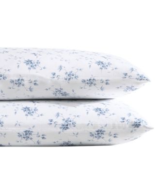 CLOSEOUT! Laura Ashley 300 Thread Count Cotton Sateen Pillowcase Pair, Standard