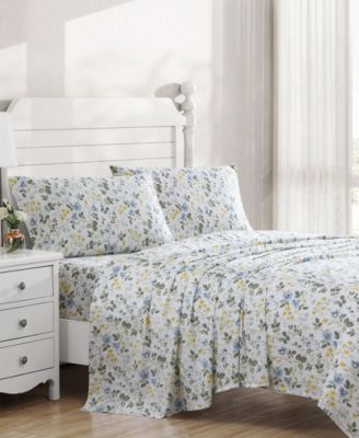 Laura Ashley Meadow Floral Cotton Sateen Sheet Set Bedding