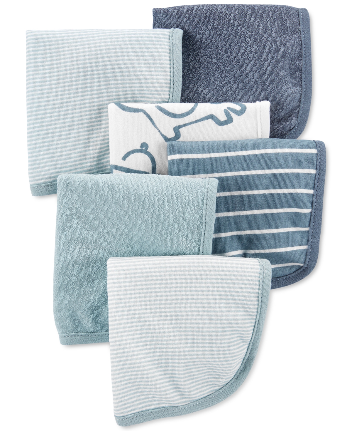Carter's Baby Boys Assorted 6-pack Wash Cloths In Blue