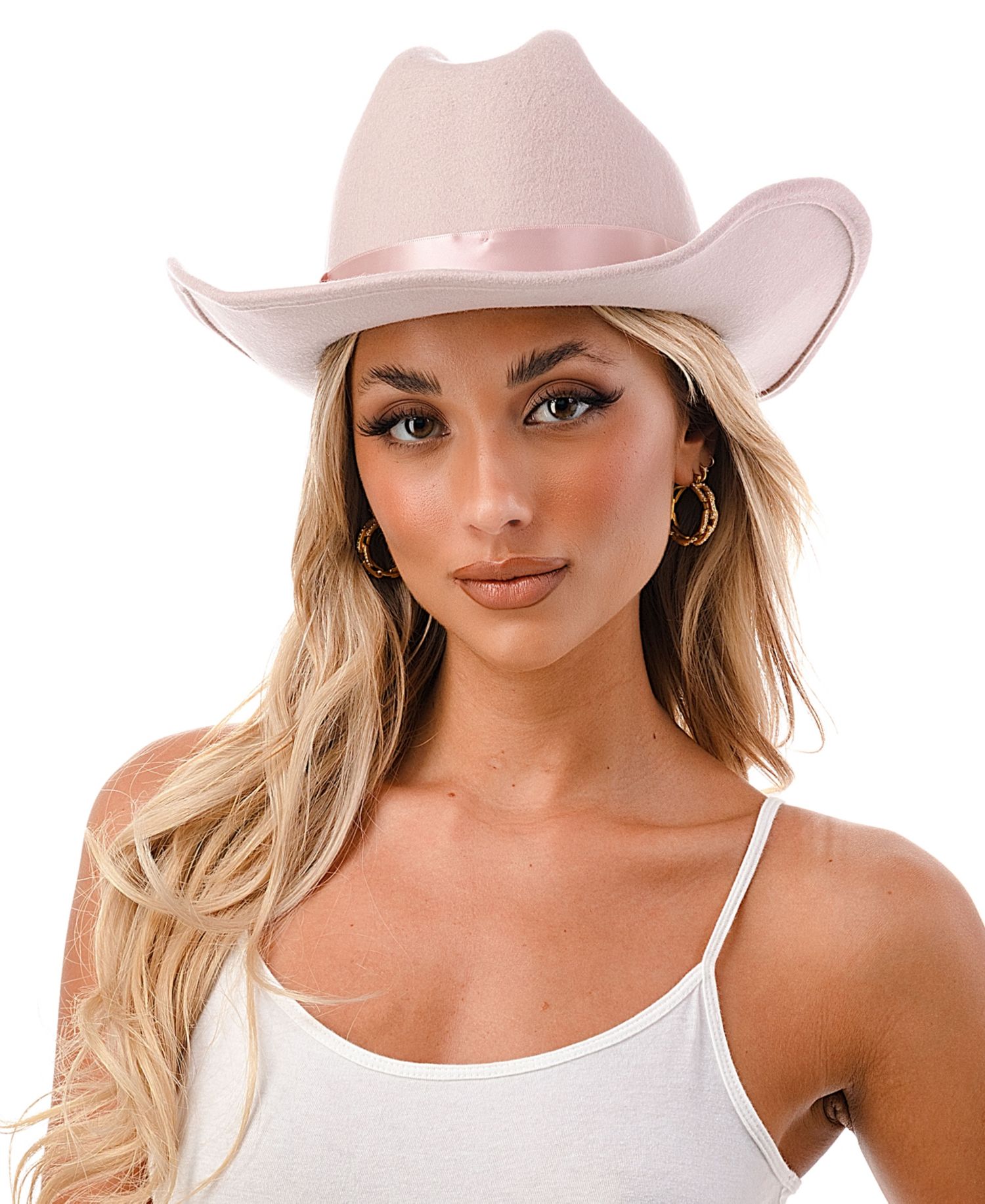 Women's Short-Brim Cowboy Hat with Satin Trim