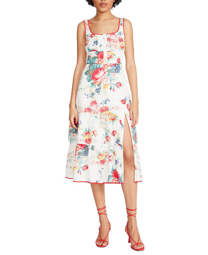 Betsey Johnson Women's Riviera Tiered Floral Midi Dress - Macy's