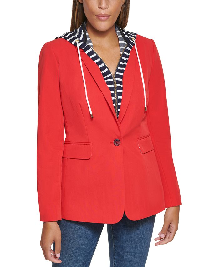 DKNY Women's MixedMedia Hooded Jacket Macy's