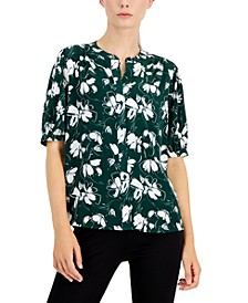 Women's Band-Collar Elbow-Sleeve Top, Created for Macy's