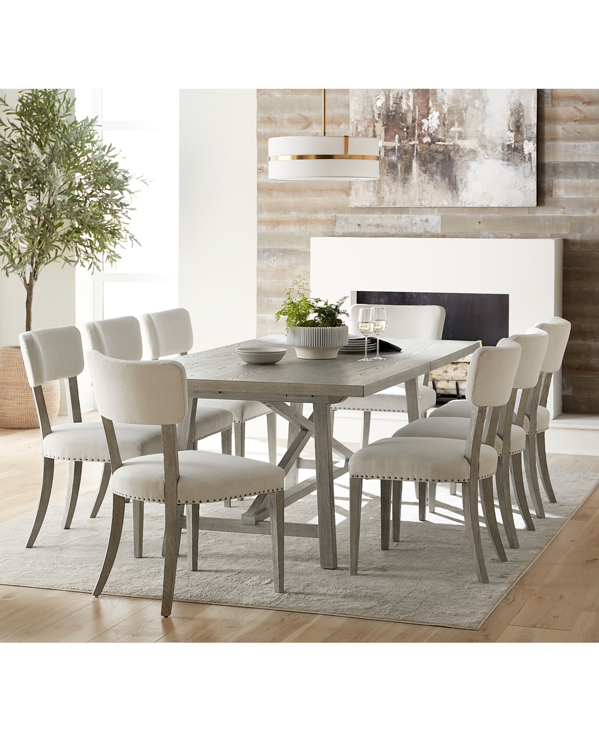 13039154 Albion 9-pc. Dining Set (Table and 8 Side Chairs) sku 13039154