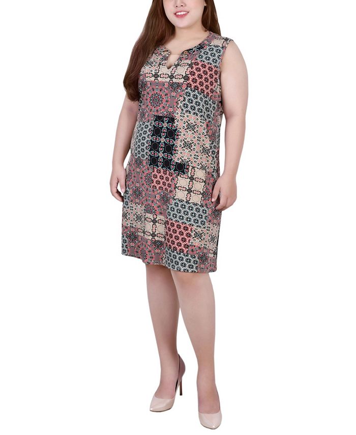 NY Collection Plus Size Ruched A-Line Dress - Macy's