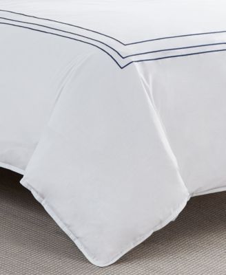 Alden White Embroidered 3-Piece Duvet Cover Set, Full/Queen