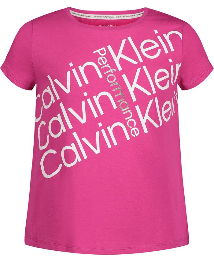 Calvin Klein Big Girls Tilt Logo T-shirt - Macy's