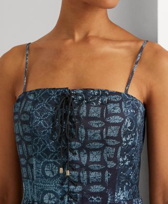 Lauren Ralph Lauren Patchwork Crepe Sleeveless Gown - Macy's