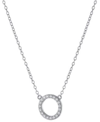 Macy's - Cubic Zirconia Circle Pendant Necklace, 16" + 2" extender