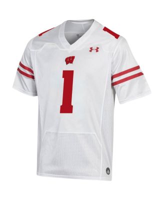 Men's #1 Wisconsin Badgers Replica Football Jersey