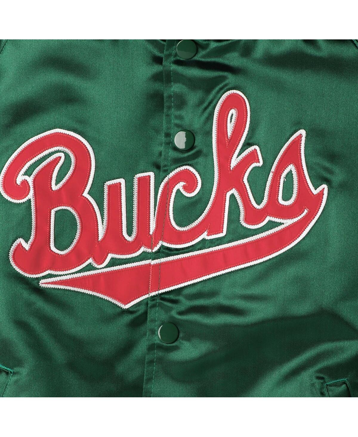 Mitchell & Ness Big Boys  Green Milwaukee Bucks Hardwood Classics Satin Raglan Full-snap Jacket In Green