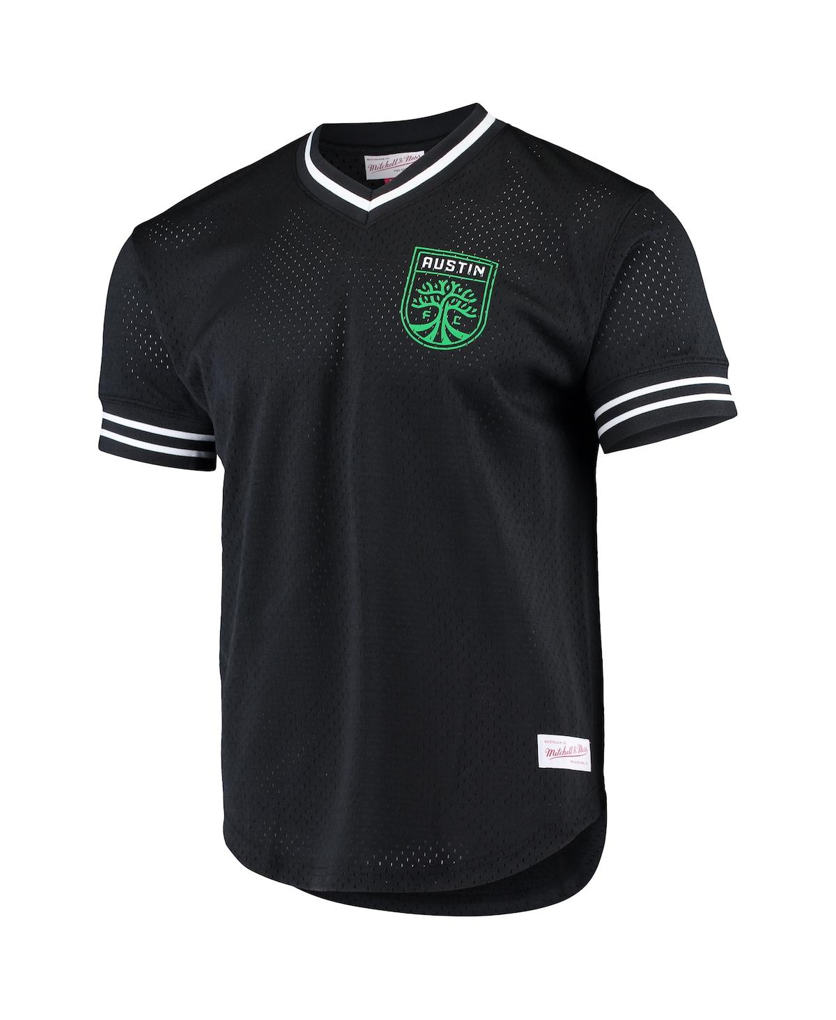 Shop Mitchell & Ness Men's  Black Austin Fc Mesh V-neck T-shirt
