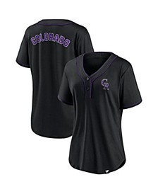 Women's Branded Black and Purple Colorado Rockies Iconic Diva T-shirt