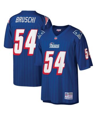 Men's Tedy Bruschi Royal New England Patriots Big and Tall 1996 Retired Player Replica Jersey