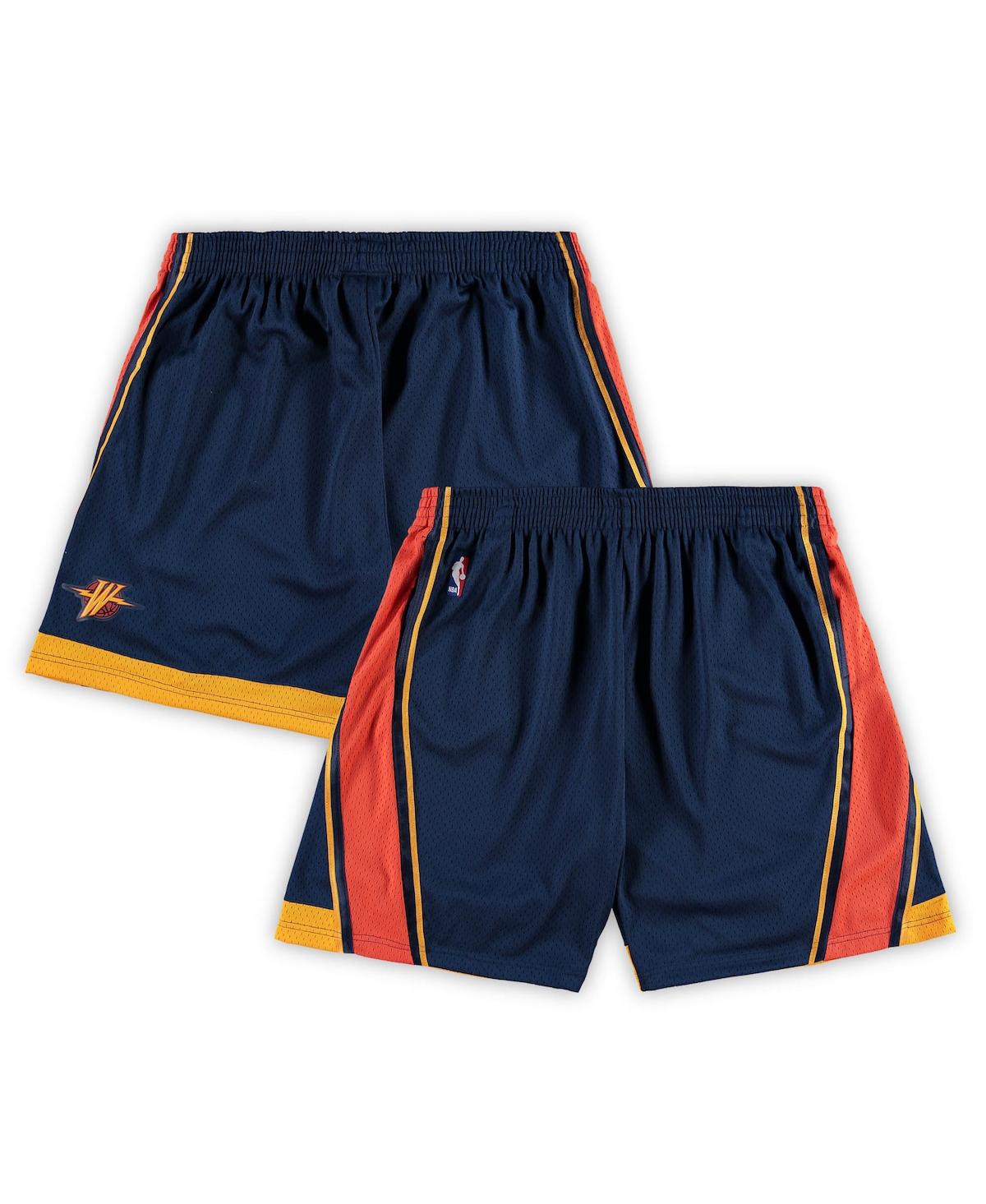 Mitchell & Ness Men's  Navy Golden State Warriors Big And Tall Hardwood Classics Team Swingman Shorts