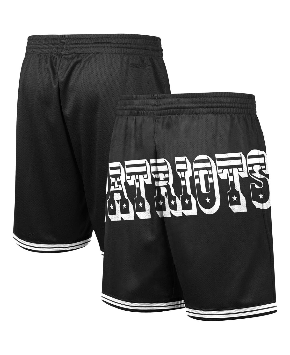 Shop Mitchell & Ness Men's  Black New England Patriots Big Face 3.0 Fashion Shorts