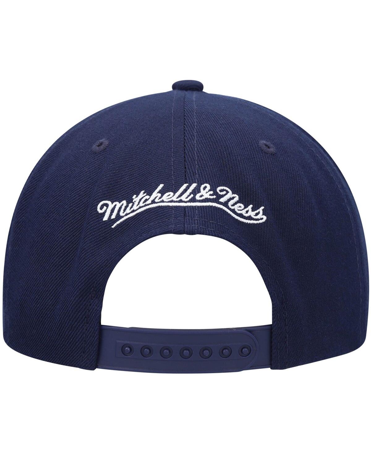 Shop Mitchell & Ness Men's  Navy Golden State Warriors Hardwood Classics Team Ground 2.0 Snapback Hat
