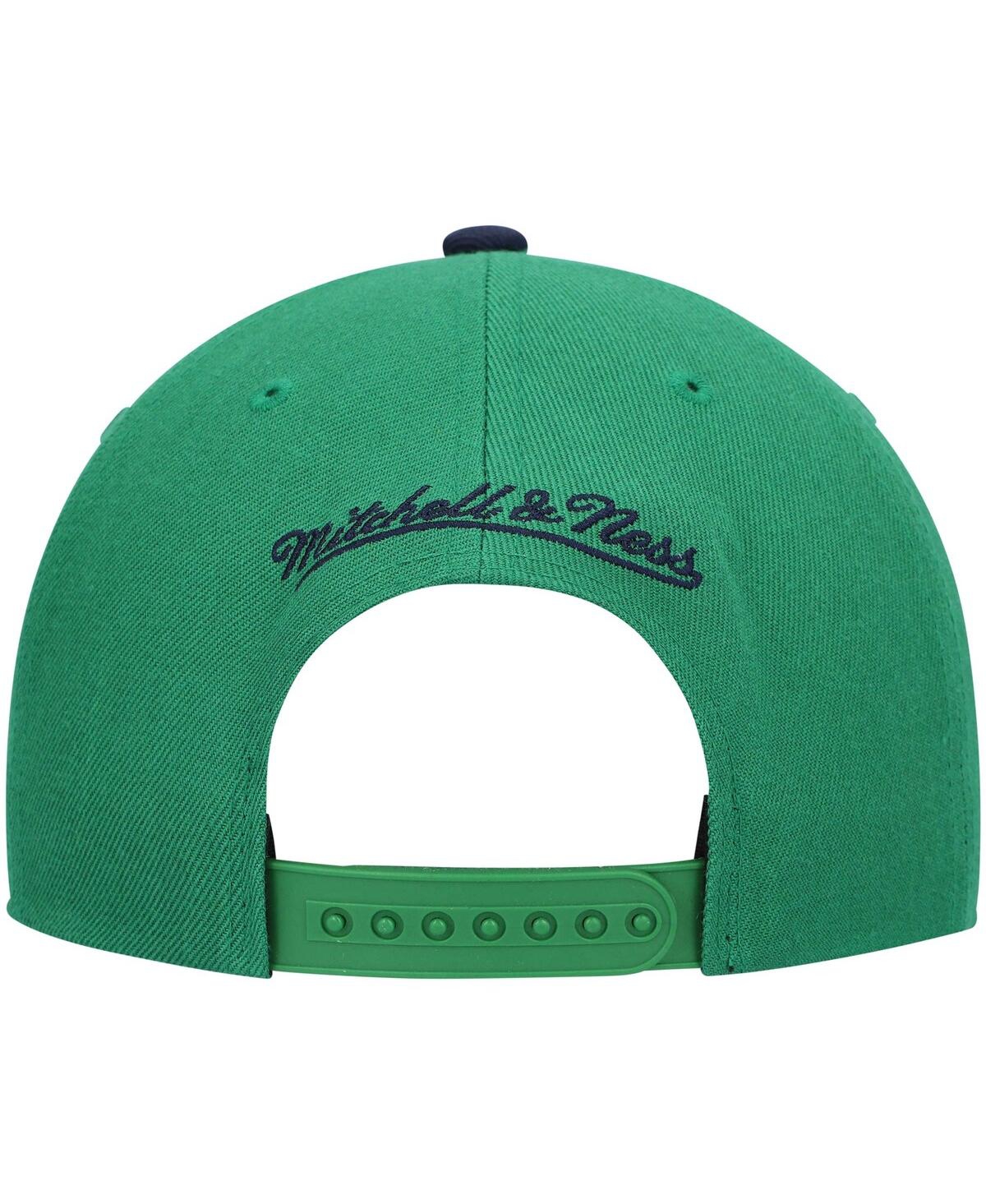 Mitchell & Ness Men's  Green, Navy Dallas Mavericks Hardwood Classics Team Two-tone 2.0 Snapback Hat In Green,navy