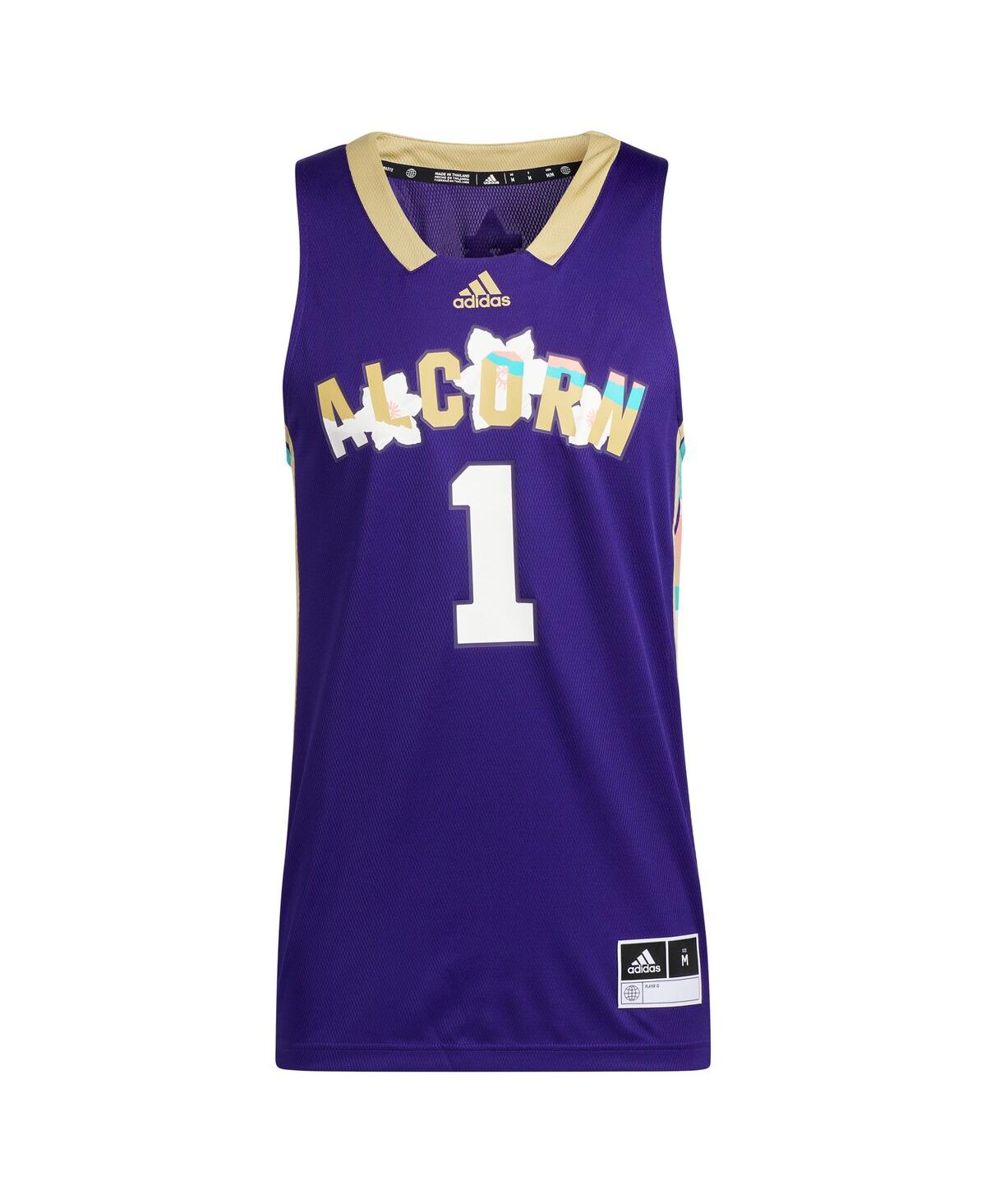 Men's adidasAlcorn State Braves Honoring Black Excellence Replica Basketball Jersey - Purple