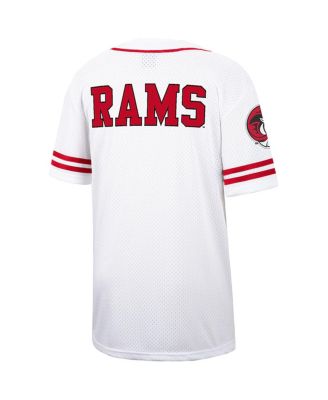 Men's White and Red Winston-Salem State Rams Free Spirited Baseball Jersey