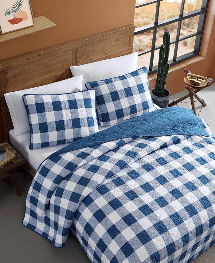 Wrangler CLOSEOUT! Flagstaff Check 3 piece Quilt Set, King Macy's