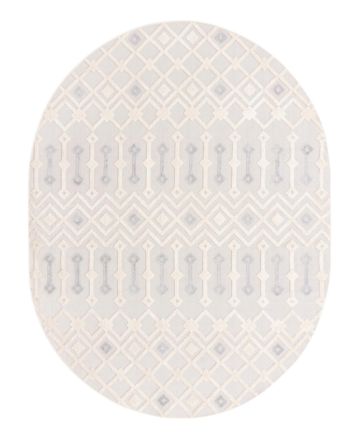 Bayshore Home Guthrie Gut-02 7'10in x 10' Oval Area Rug - Beige, Sand