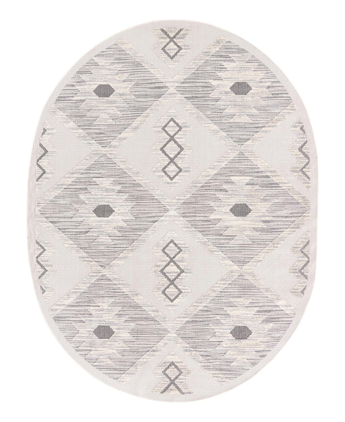 Bayshore Home Guthrie Gut-03 7'10in x 10' Oval Area Rug - Beige, Sand