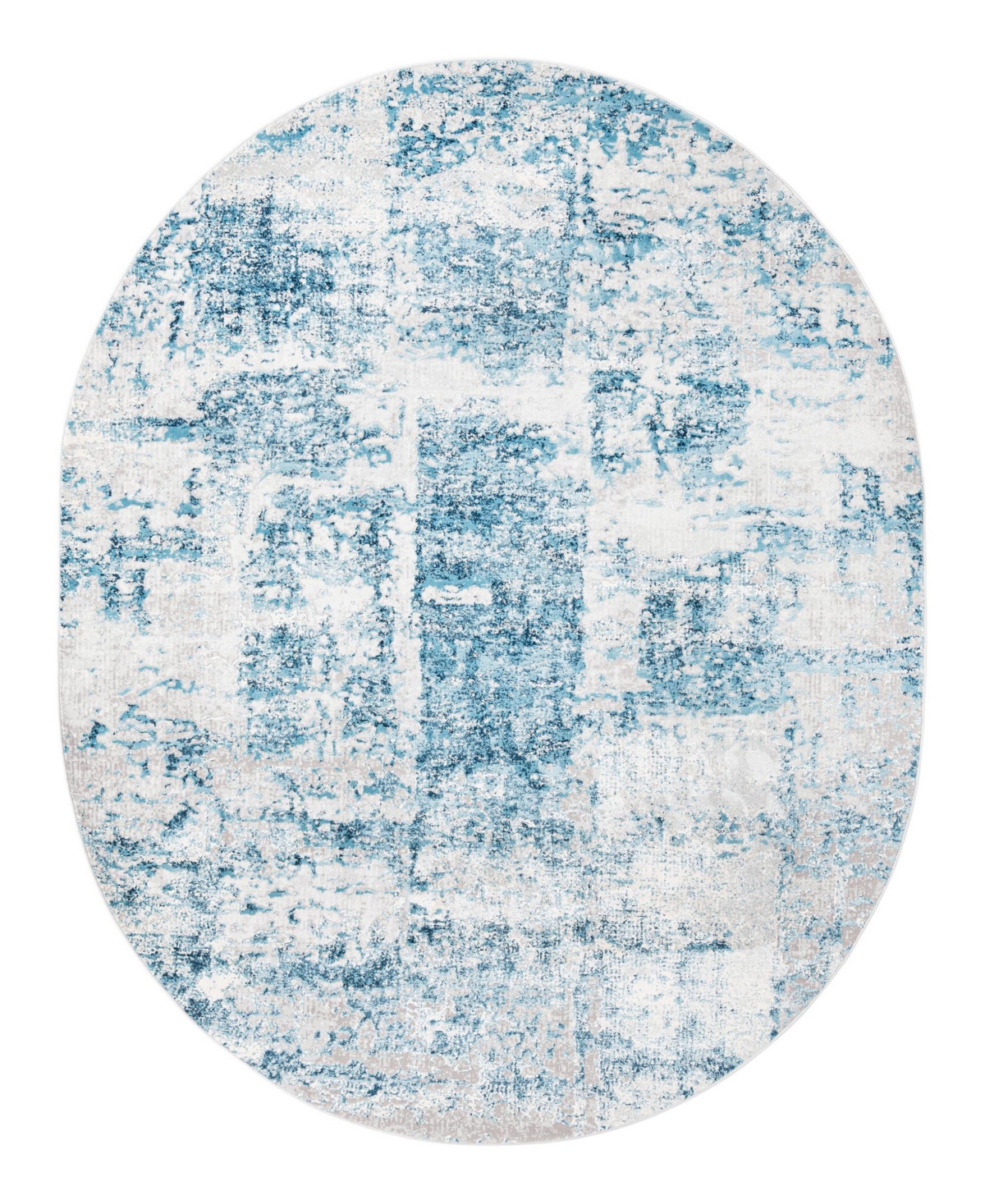 Bayshore Home Islin ISL05 7'10in x 10' Oval Area Rug - Blue