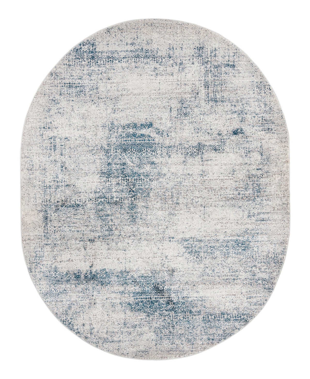 Bayshore Home Islin ISL08 7'10in x 10' Oval Area Rug - Blue
