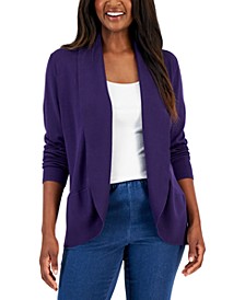 Petite Curved Shawl-Collar Cardigan, Created for Macy's