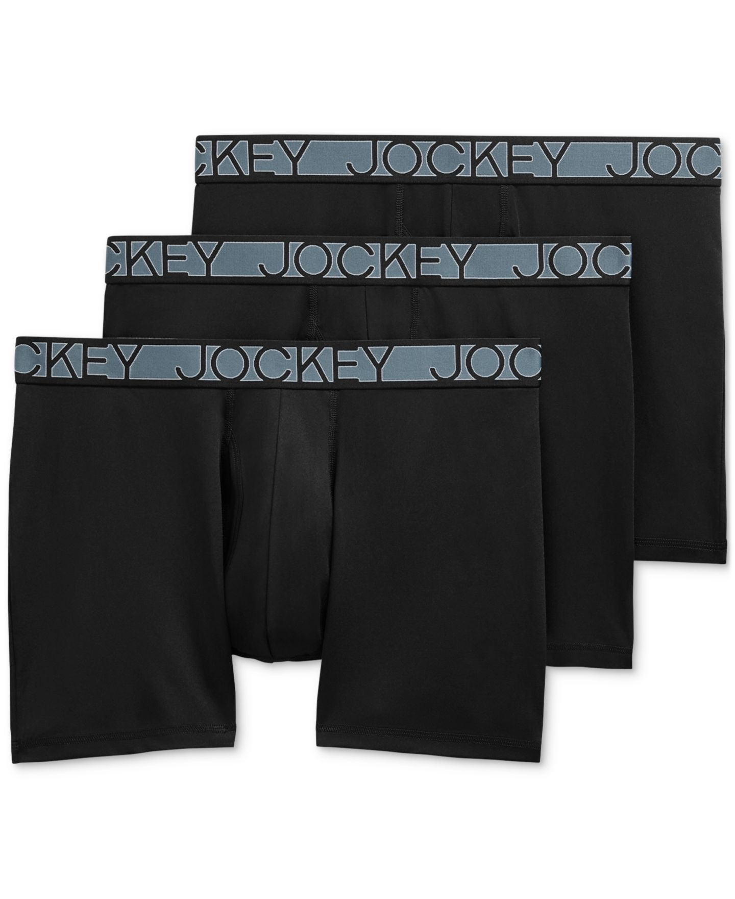 Трусы-боксеры Active для мужчин, микрофибра, 3 шт. — Jockey, цвет: Чёрный — фото 1