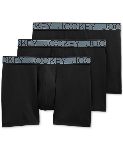 Трусы-боксеры Active для мужчин, микрофибра, 3 шт. — Jockey, цвет: Чёрный