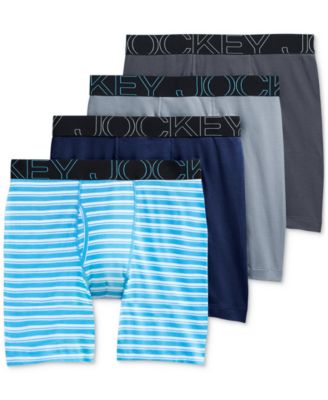 Jockey - Men's 4-Pk. ActiveBlend Midway Moisture-Wicking Long Leg Boxer Briefs