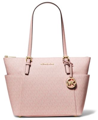 michael kors metallic signature jet set travel tote