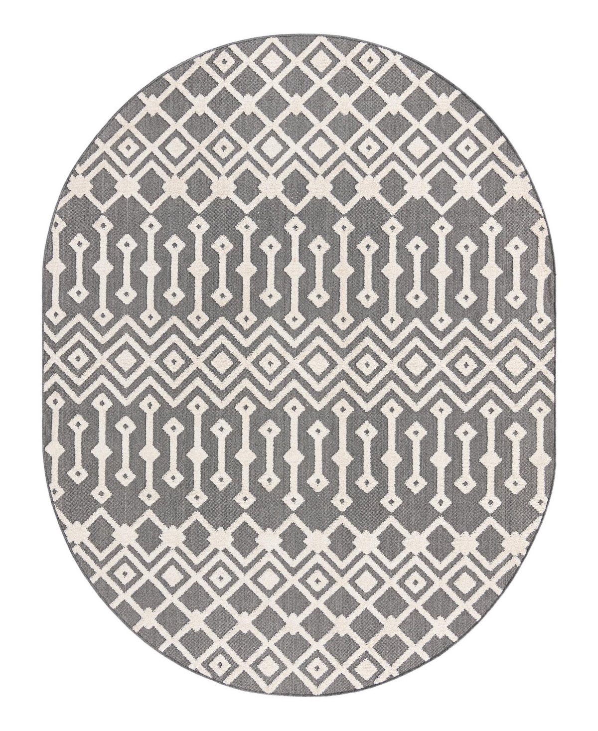 Bayshore Home Guthrie Gut-02 7'10in x 10' Oval Area Rug - Charcoal