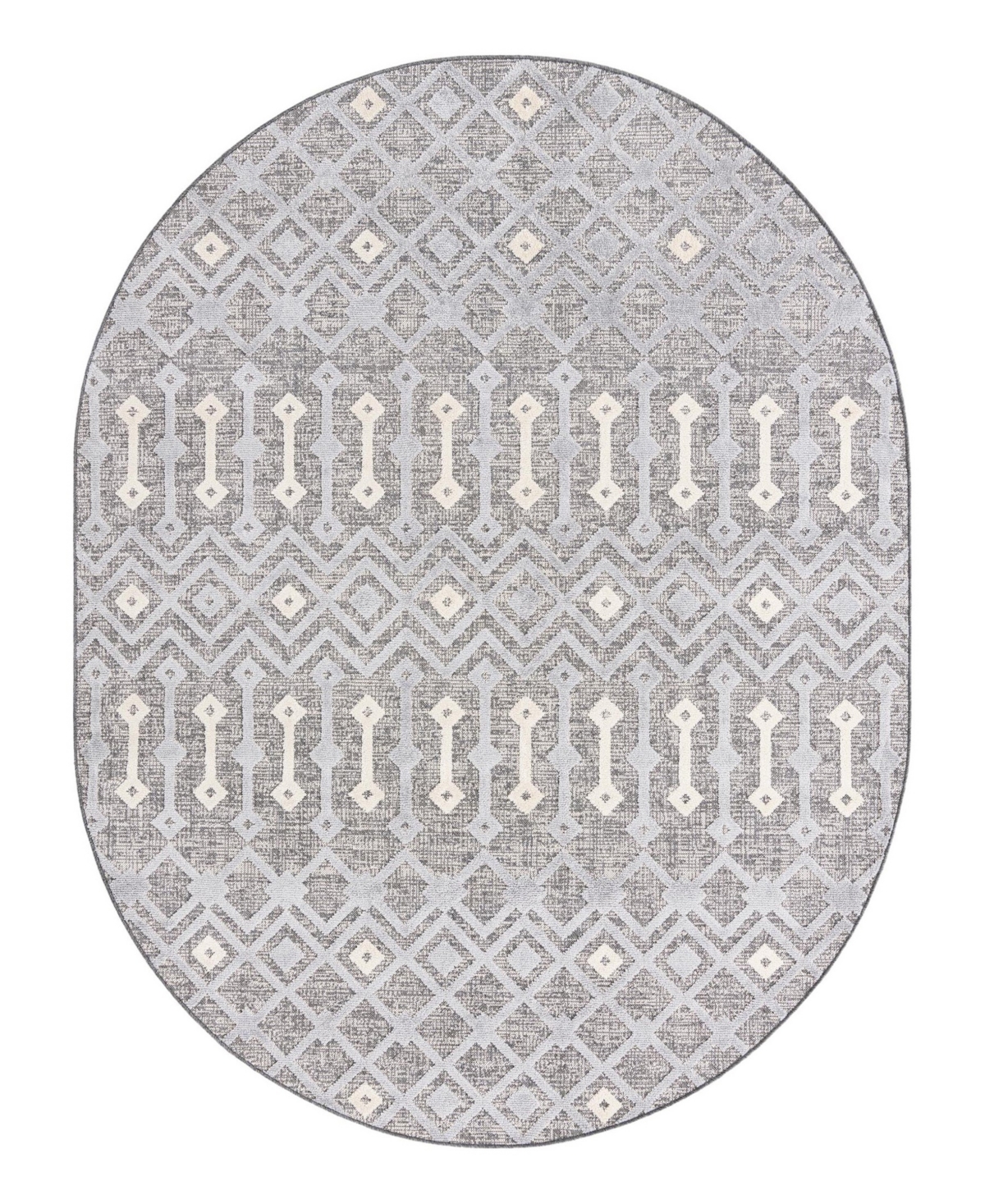 Bayshore Home Guthrie Gut-02 7'10" X 10' Oval Area Rug In Gray