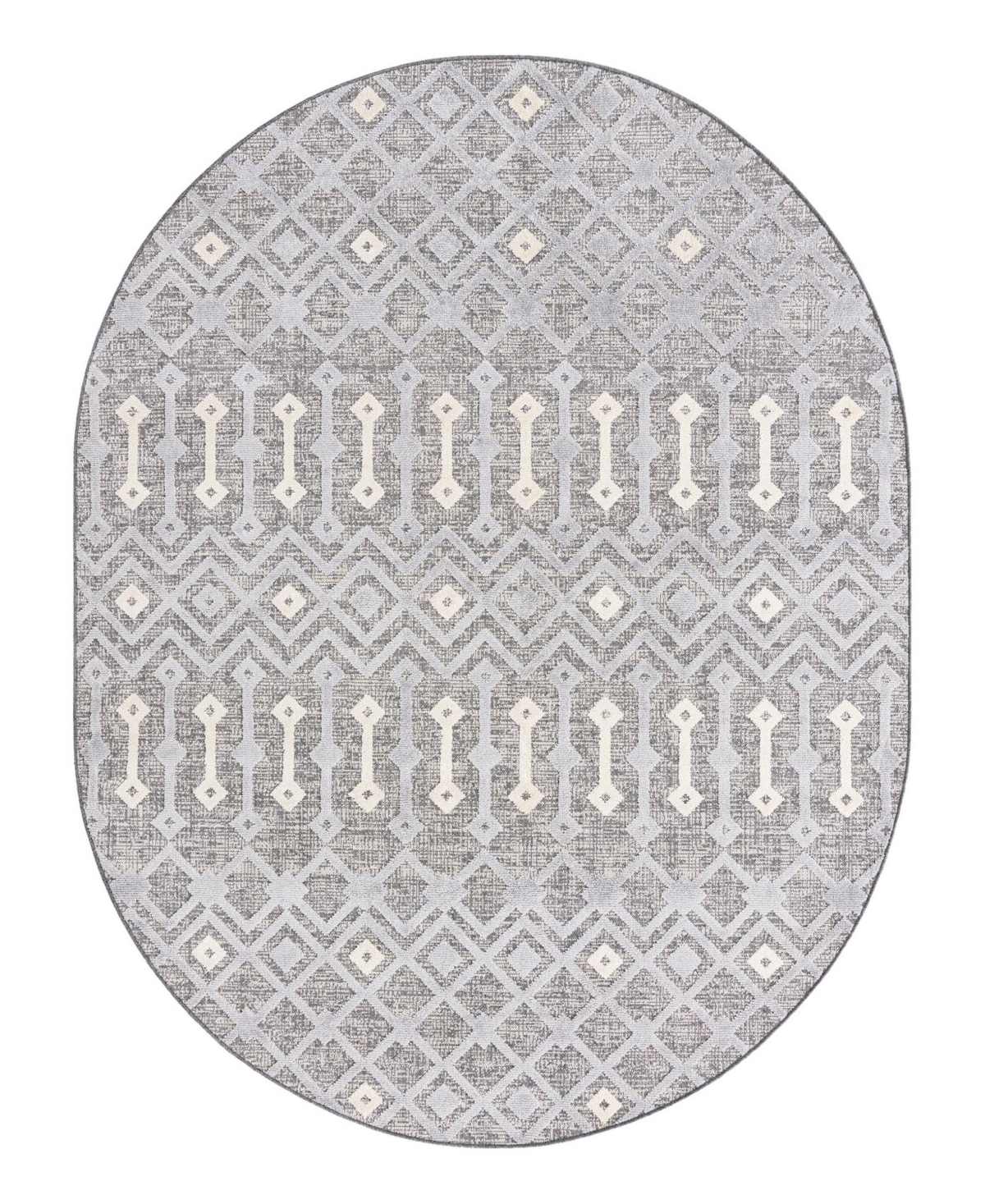 Bayshore Home Guthrie Gut-02 7'10in x 10' Oval Area Rug - Gray