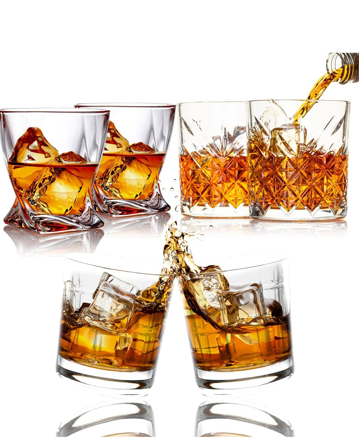 Bezrat Multi Style Shot Whiskey Glasses, Set Of 6 In Clear