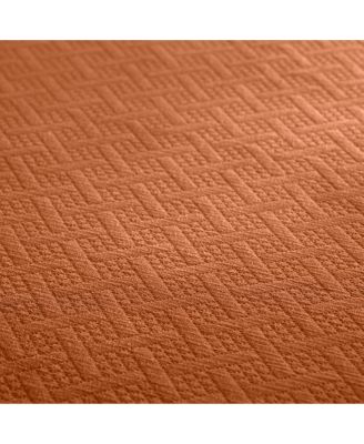 100% Cotton Basketweave Matelasse All-Season 3-piece Coverlet Set, Queen