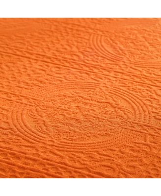 100% Cotton Fleur De Lis Medallion All-Season 2-Piece Coverlet Set, Twin