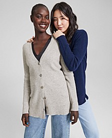 Women's 100% Cashmere Ribbed Cardigan, Created for Macy's
