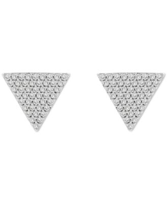 Diamond Triangle Stud Earrings (1/4 ct. tw) in 14k White Gold, Created for Macy's
