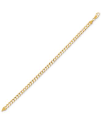 Men's Concave Curb Link Chain Bracelet in 14k Gold-Plated Sterling Silver