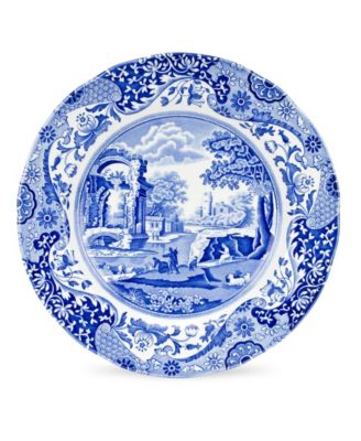 Blue Italian Dinner Plates, Set of 4