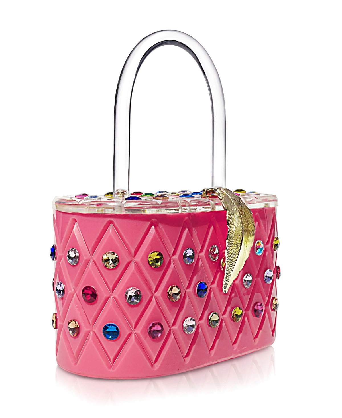 Women's Angel Rainbow Acrylic Box Clutch Bag