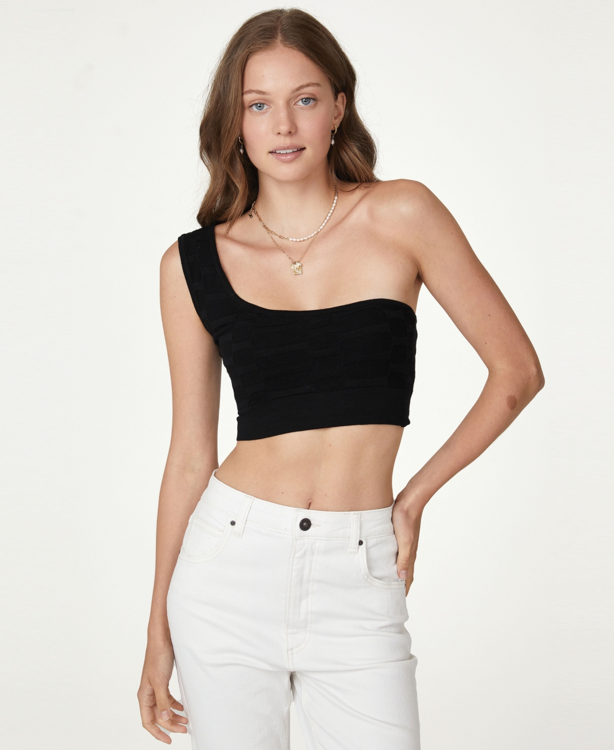 One shoulder best sale top cotton on