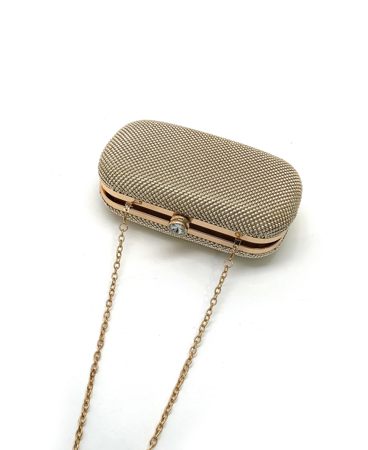 Women's Arlo Pyramid Mesh Minaudiere - Gold-Tone