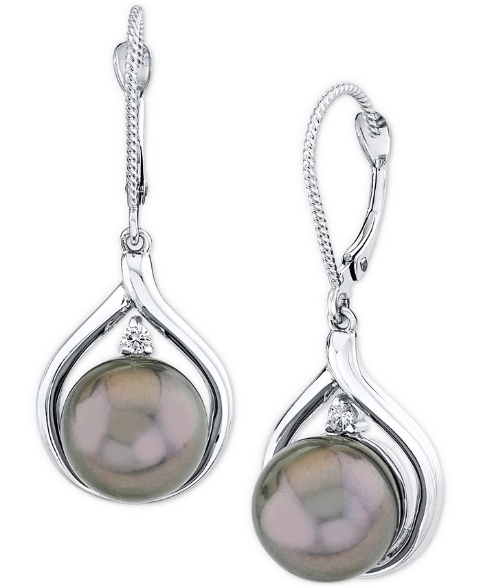 Macy's tahitian pearl earrings sales